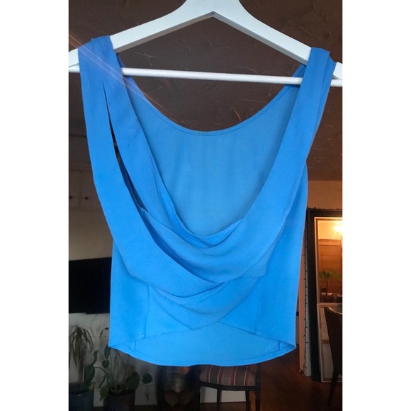 Lush Baby Blue Crop Top, With a Criss Cross Back, Size Medium - Picture 3 of 17